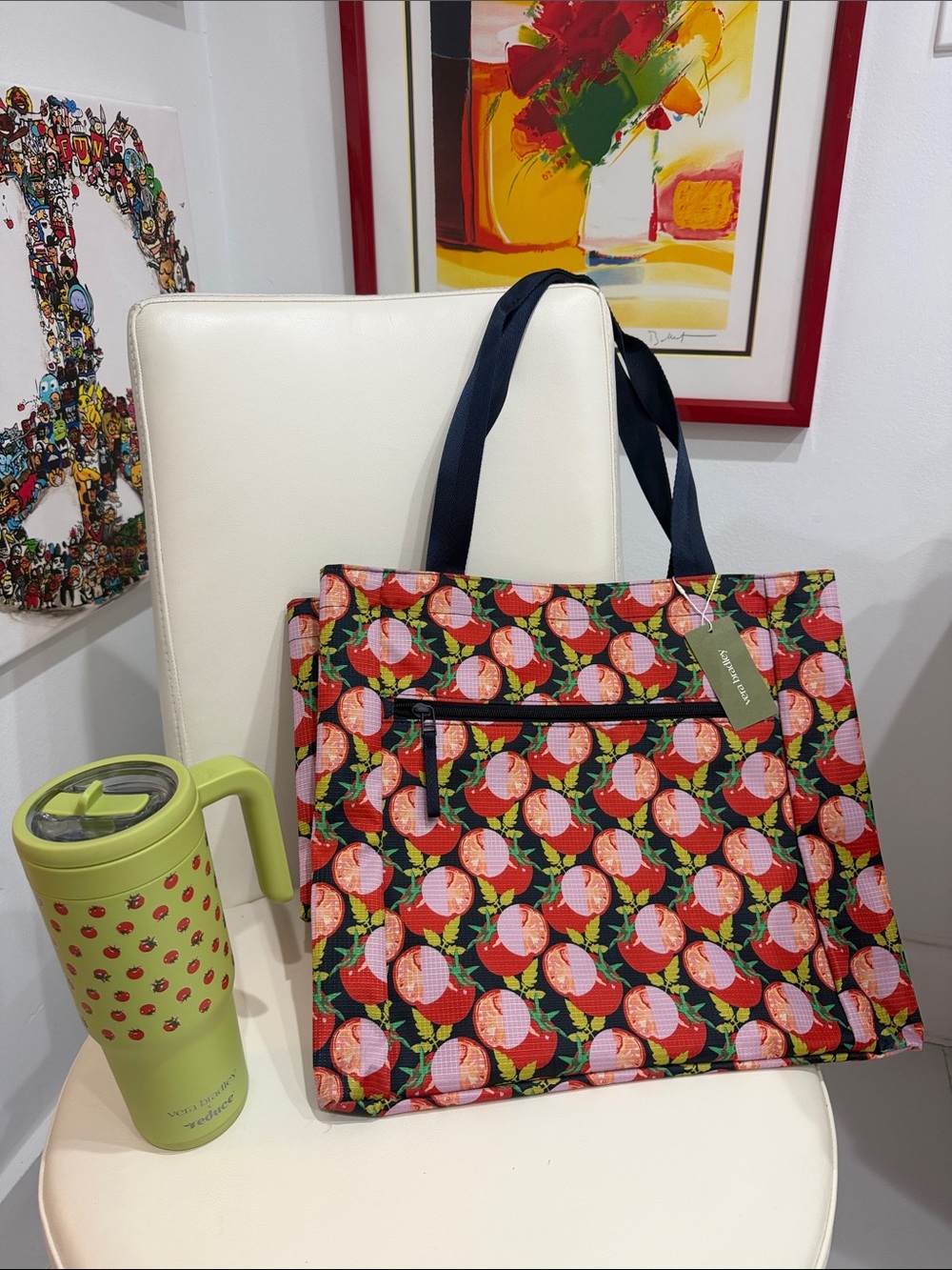 Vera Bradley Bundle "Tomatoes" Print Tote Bag & Tumbler